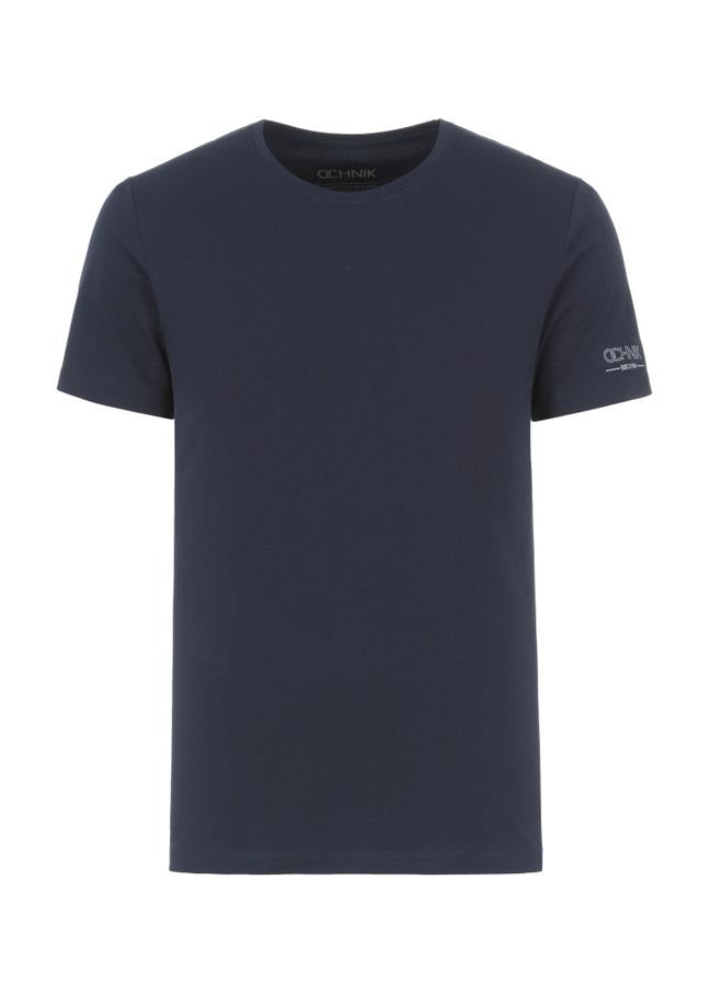 Czarny basic T-shirt męski  z logo