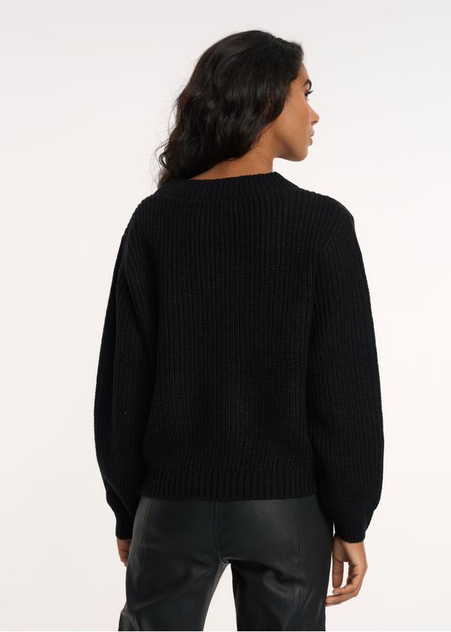 Camelowy sweter dekolt V damski