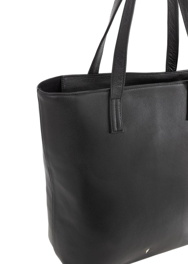Czarna skórzana torebka shopper