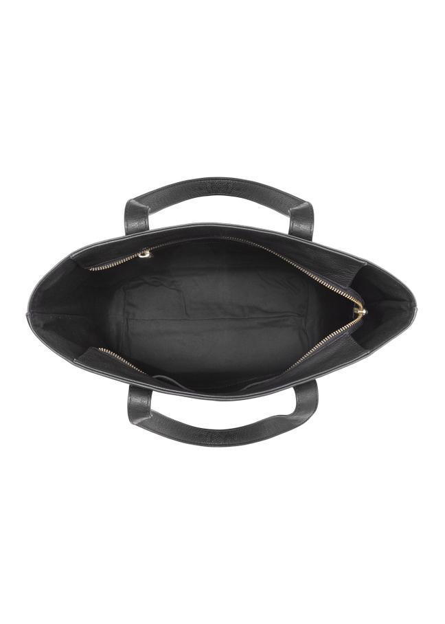Czarna skórzana torebka shopper