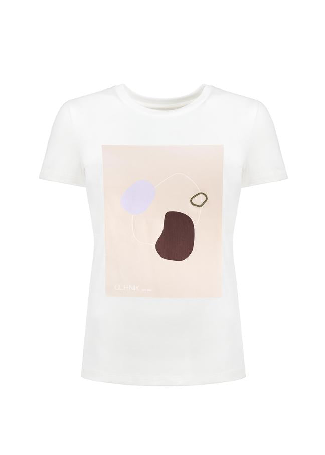 Bawełniany kremowy T-shirt damski