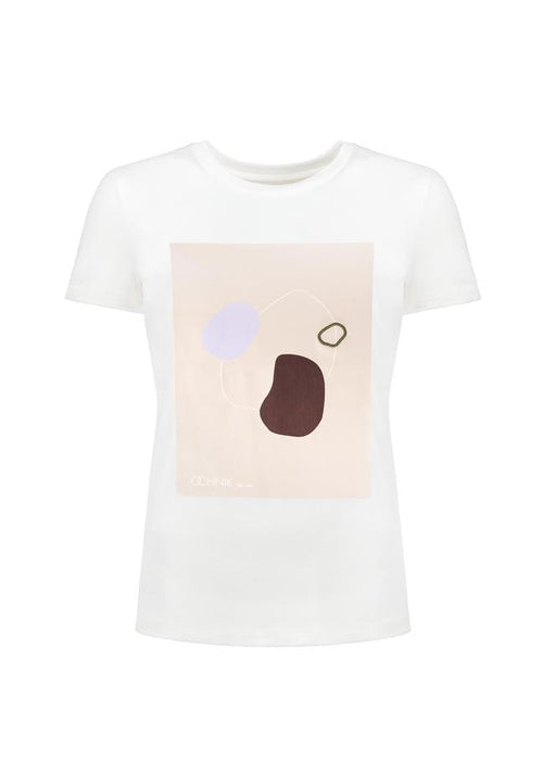 Bawełniany kremowy T-shirt damski